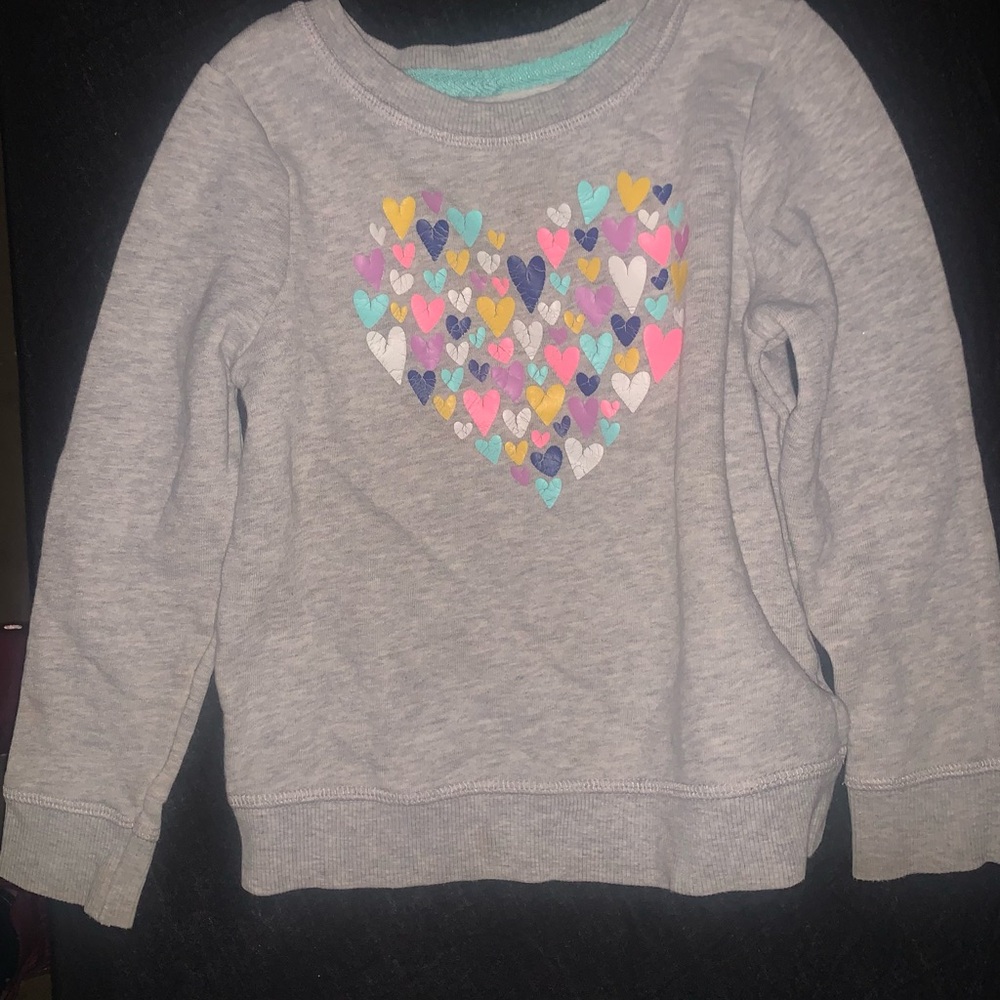 Cat & Jack Heather Gray Heart Sweatshirt